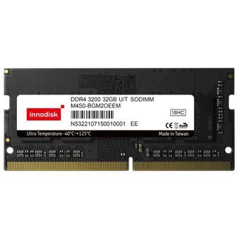  ОЗУ Innodisk M4S0-BGM2OEEM 32GBDDR4 3200 SO DIMM Ultra Temperature Industrial Memory Non-ECC, 1.2V, 2Rx8, 2GX8, -40°C 