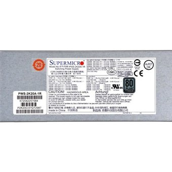  Блок питания Supermicro PWS-2K20A-1R 1U 2200W Redundant, Titanium, 76(W) X 40(H) X 336(L) mm 