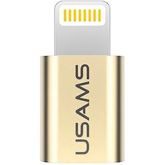  OTG переходник USAMS US-SJ049 lightning to Micro (золотой) 