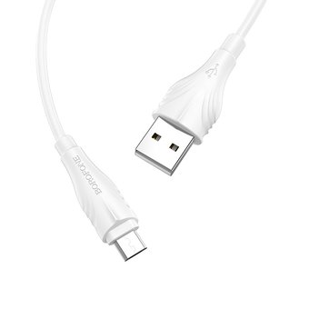  Дата-кабель BOROFONE BX18 Optimal micro 1м (белый) 