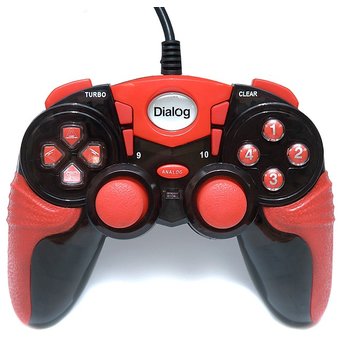  Геймпад Dialog GP-A15 Action - вибрация, 12 кнопок, USB, черно-красный 