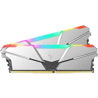  ОЗУ Netac Shadow RGB NTSRD4P32DP-16S DDR4 16GB (2x8GB) 3200MHz CL14 1.35V / Silver / with radiator 