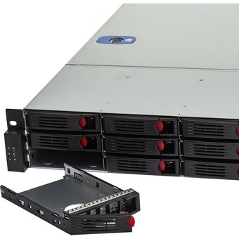 Корпус ExeGate Pro 2U550-HS12 EX281233RUS RM 19", высота 2U, глубина 550, без БП, 12xHotSwap, USB 