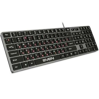  Клавиатура SVEN KB-E5000 серый металлик 