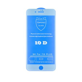  Защитное стекло 10D (0.18mm) для Apple iPhone 7 Plus (25 шт) белое тех.пак 