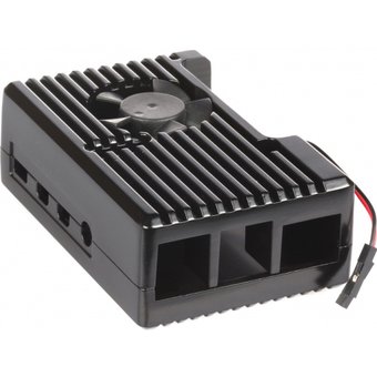  Корпус Qumo (RS022) Aluminum case with black fan, Raspberry Pi 4, black 