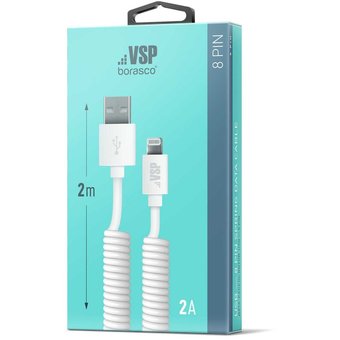  Дата-кабель BoraSCO (VSP) lightning 2А 2м (белый) 