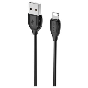  Дата-кабель BOROFONE BX83 Famous silicone charging lightning 1м (чёрный) 