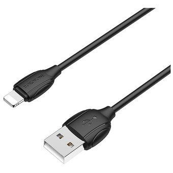  Дата-кабель BOROFONE BX83 Famous silicone charging lightning 1м (чёрный) 