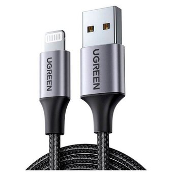  Кабель UGreen US199 (60156) Lightning to USB Cable Alu Case with Braided 1 м черный 
