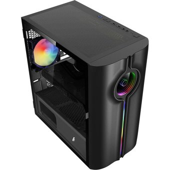  Корпус 1STPLAYER Infinite Space IS3 Black (IS3-BK-1F2)/mATX, TG/1x120mm RGB fan inc. 