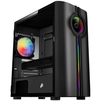  Корпус 1STPLAYER Infinite Space IS3 Black (IS3-BK-1F2)/mATX, TG/1x120mm RGB fan inc. 