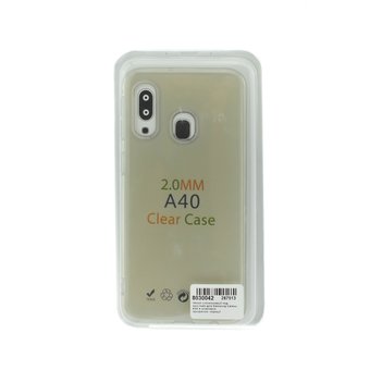  Чехол силиконовый под оригинал для Samsung Galaxy A40 в упаковке, прозрачно-черный 