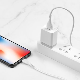  Дата-кабель HOCO X37 Cool power lightning 1м (белый) 