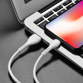  Дата-кабель HOCO X37 Cool power lightning 1м (белый) 