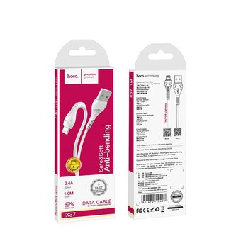  Дата-кабель HOCO X37 Cool power lightning 1м (белый) 