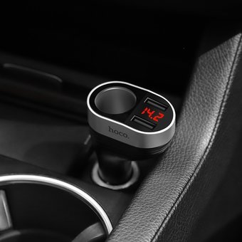  АЗУ HOCO Z29 Regal digital display cigarette lighter,black 