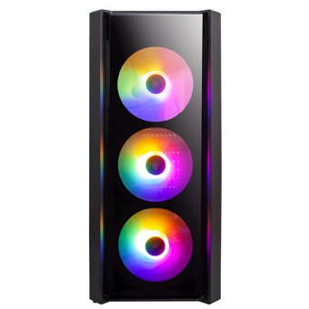  Корпус 1STPLAYER Fire Dancing V4-G (V4-G-4F1)/ATX, TG/4x120mm LED fans inc. 