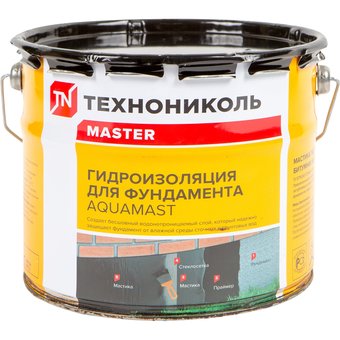  Мастика гидроизоляционная битумная Технониколь AquaMast для фундамента 3 кг 