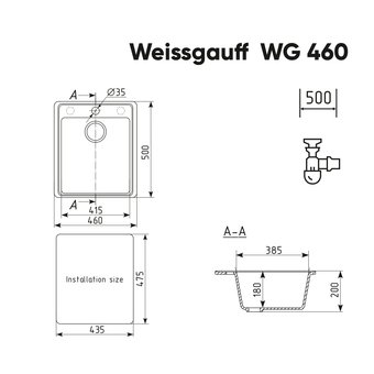  Мойка Weissgauff WG 46008 Anthracite 