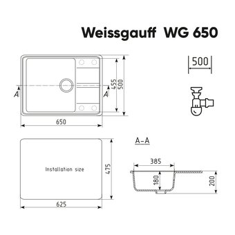  Мойка Weissgauff WG 65007 Deep Black 