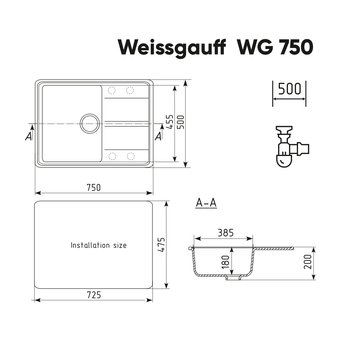  Мойка Weissgauff WG 75008 Anthracite 