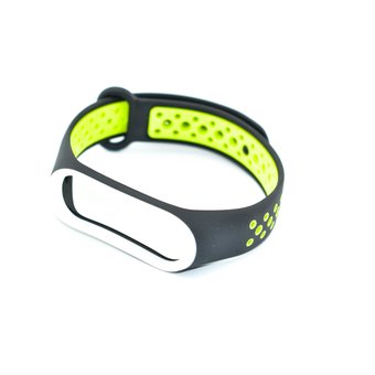  Силиконовый ремешок Nike Xiaomi для Mi Band 4/3 черный/зелёный 