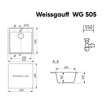  Мойка Weissgauff WG 50507 Deep Black 
