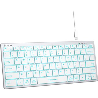  Клавиатура A4Tech Fstyler FX61 белый USB slim LED (FX61 White) 