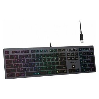  Клавиатура A4Tech Fstyler FX60H серый USB slim LED (FX60H Grey/Neon) 