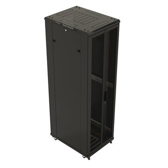  Шкаф серверный Hyperline TTB-2261-DD-RAL9004 напольный 22U 600x1000мм пер.дв.перфор.2ств. задн.дв.перфор.2-хст черный 