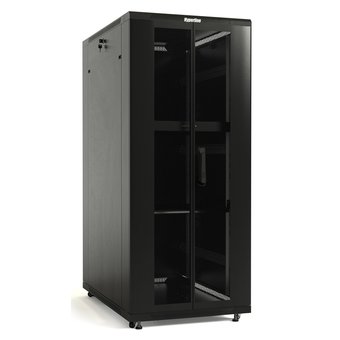 Шкаф серверный Hyperline TTB-2261-DD-RAL9004 напольный 22U 600x1000мм пер.дв.перфор.2ств. задн.дв.перфор.2-хст черный 