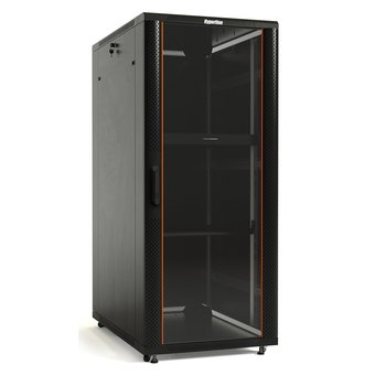  Шкаф серверный Hyperline TTB-4282-AS-RAL9004 напольный 42U 800x1200мм пер.дв.стекл задн.дв.спл.стал.лист черный 