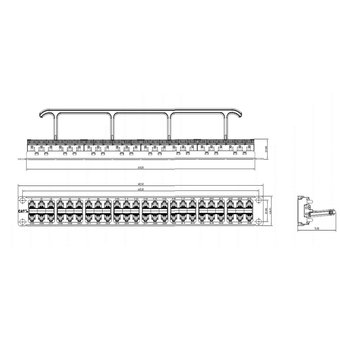  Патч-панель Hyperline PPHD-19-48-8P8C-C5E-110D 19" 1U 48xRJ45 кат.5e UTP 