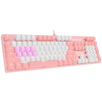  Клавиатура A4Tech Bloody B800 Dual Color розовый/белый USB for gamer LED 