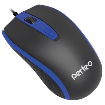  Мышь Perfeo Profil Black/Blue, 4 кн, 800-1600 dpi, USB (PF-383-OP-B/BL) 