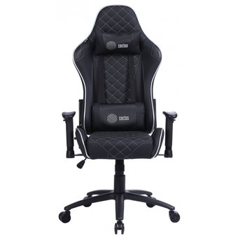  Кресло игровое Cactus CS-CHR-030BLS черный/серебристый с подголов. 