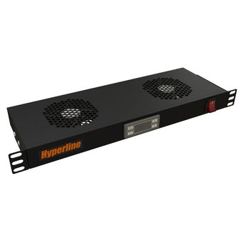  Модуль вентиляторный Hyperline TRFA-WB-MICR-2F-RAL9004 2 вент. с термостатом черный (1шт) 