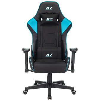  Кресло игровое A4Tech X7 GG-1100 черный/голубой текстиль/эко.кожа крестов. пластик 