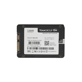  SSD Team Group CX2 (T253X6002T0C101) 2.5"; 2TB SATA 6Gb/s, 540/490, MTBF 1M, 3D TLC, 1600TBW, 0,73DWPD, RTL 