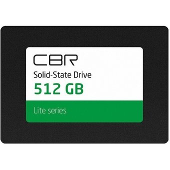  SSD CBR SSD-512GB-2.5-LT22, серия Lite, 512 GB, 2.5", SATA III 6 Gbit/s, SM2259XT, 3D TLC NAND, R/W speed up to 550/520 M 