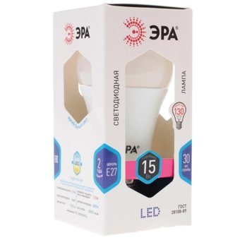  Лампочка Эра F-LED A60-15W-840-E27 (Б0046983) (филамент, груша, 15Вт, тепл, Е27) (10/100/1500) 