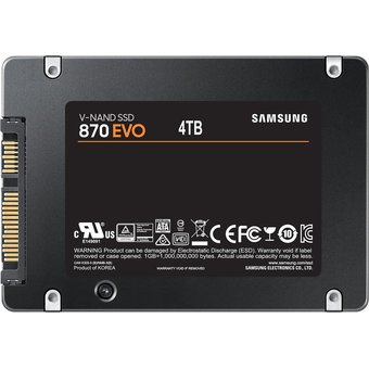  SSD Samsung 870 EVO Series (MZ-77E4T0B/EU) 4.0Tb 2.5" (SATA3, up to 560/530MBs, 98000 IOPs, 3D TLC, MKX, DDR4 4Gb, 7mm) 