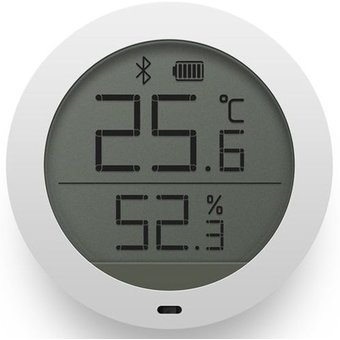  Цифровой Термометр Xiaomi Bluetooth с Датчиком температуры и влажности и LCD Экраном Белый (NUN4019TY) 
