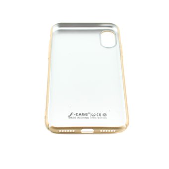  Чехол-накладка J-Case Thin /пластик-0,5 mm/ Apple для iPhone X золото 
