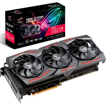  Видеокарта Asus 4.0 ROG-Strix-RX5700XT-O8G-Gaming Radeon RX 5700XT 8192Mb 256bit GDDR6 1840/14000/HDMIx1/DPx3/HDCP Ret 