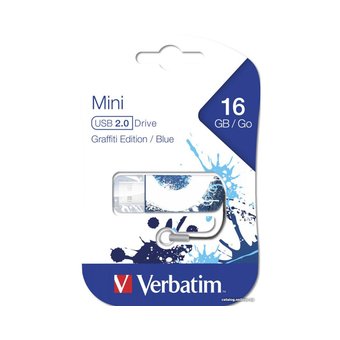  USB-флешка 16G USB 2.0 Verbatim Mini Graffiti Edition синий/рисунок (49412) 