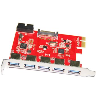  Контроллер ORIENT VA-3U5219PE OEM PCI-Ex, USB 3.0 (USB 3.1 Gen1) 5ext/2int (19-pin) port, VIA VL805+VL813 chipset, разъем доп.питания, oem 