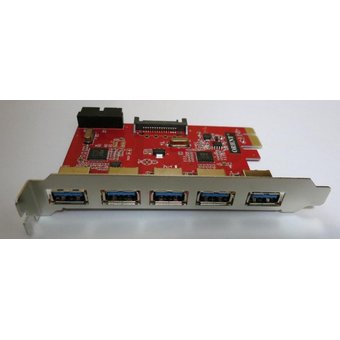  Контроллер ORIENT VA-3U5219PE OEM PCI-Ex, USB 3.0 (USB 3.1 Gen1) 5ext/2int (19-pin) port, VIA VL805+VL813 chipset, разъем доп.питания, oem 