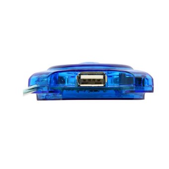  USB-концентратор CBR CH-127 4 порта, USB 2.0, голуб. 